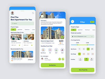 Real Estate 360 degree apartment rent clean real estate clean ui color design filter home home rent house app house rent app houseing minimal design popular design real estate real estate app real estate mobile real estate ui realestate rent app trend design
