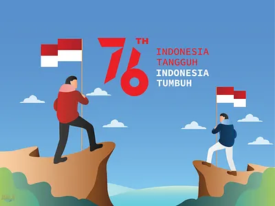 Indonesia Independence Day art design flat graphic design illustration illustrator vector