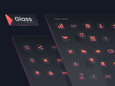 Glass Icon Set (For Sale) 3d apple asset big sur branding email for sale glass gradients home icon icon set kit mac product search settings ui unfold vector