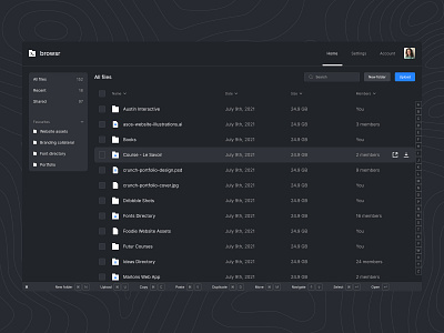 Browsr - File browser browser browsing dark dark mode design developer developers file files folder links logo navigation shortcut tool ui user ux