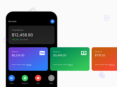 Finflow Finance App My Cards Screen app branding design ui ux uxdesign