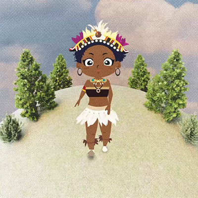 Papuan Girl 2d 3d after effects animation bird of paradise character design icon illustration love motion papua rigging