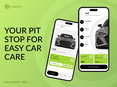 Carvo – Auto Service App Concept app design app interface appui car concept concept app digital design figma interaction design mobile app mobile ux modern ui ui ui inspiration uiux uiux design user experience design user interface design ux visual design