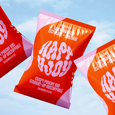 Happyjoy | Chips | Branding | Product Design bold bold style brand design brand identity branding chips colorful design design food packaging graphic design identity inspiration logo packaging patato chips product design