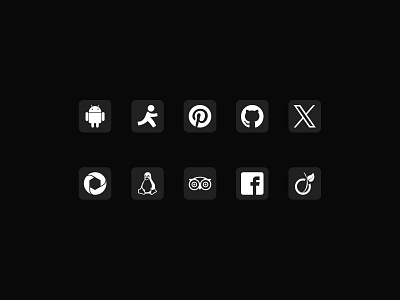 Sleek Social & Tech Glyph Icons adobe illustrator fill icons icons line icons logo minimal icons solid icons ui ui ux