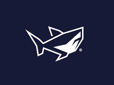 Bold Geometric Shark Logo Design bold brand design brand identity branding creative design geometric graphic design logo logo design logo mark logotype modern modern design navy shark visual visual design white white shark