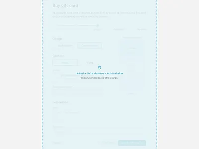 Order a gift card – drag & drop drag and drop modal ui ux