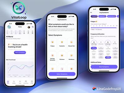 VitalLoop accessiblehealthux chronicpainapp doctorpatientapp fibromyalgiaux healthappux healthcareui healthcareux healthmonitoringux healthtechux medicalappdesign medicaluiux medicalux painmanagementapp paintrackingux patientcentereddesign patientexperienceux selfcareappux usercenteredhealthcare uxforhealth wellnessappdesign