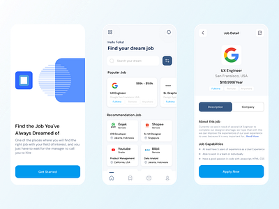 Find Job Application mobile apps mobile design ui ui design user interface