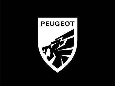 Big cat abstract animal automotive badge brand identity branding car cat design graphic design icon illustration lion logo peugeot shield symbol vector