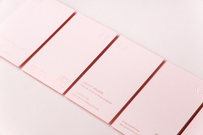 Daisy's Business Card blind embossing branding business card design print design rose gold foil