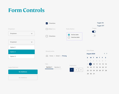 Form Controls design landing page design ui vector web