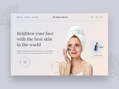 Skin Beuty - Landing Page beuty beuty clnic beuty landing page beuty website clean design fashion girl landin page minimalist service skin care surgery ui ui design ux ux design web design website website beuty