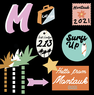 Dreamin' of Montauk colour design designer illustration illustrator studio typography