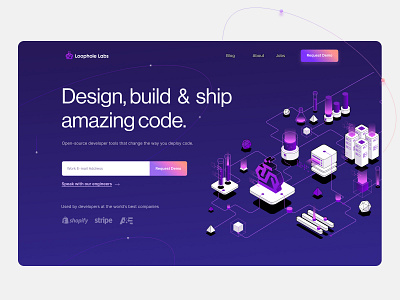 Loophole Labs — Website branding design graphic design hero section illustration landing landingpage ui ux web website