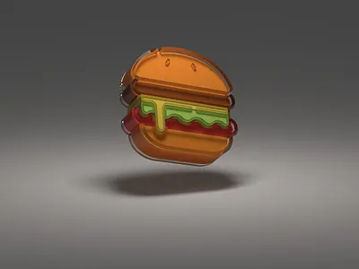 BURGER 3D 3d blender logo low poly