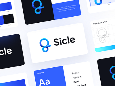 Sicle - Brand Guideline brand brand identity brandbook branding construction design favicon golden ratio gradient graphic design grid guideline logo logo design logo grid palette product screen slide team