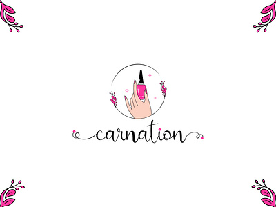 "Carnation" Feminine Line art Logo design app icon logo botanical logo brand logo branding cosmetic brand logo design feminine feminine line art logo feminine logo floral line art logo flower logo girlish logo illustration line art logo line work logo logo design minimal logo minimalist logo one line art