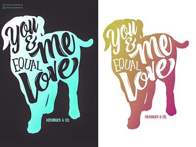 You & Me Equal Love animals brand branding charity comic book custom artwork design dog dogs graphic design hand drawn illustration logo nonprofit ombre puppy rescue typography ui vector