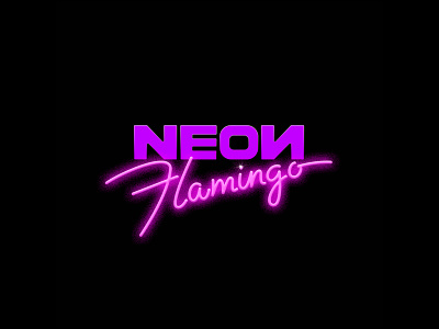 NEON FLAMINGO Logotype flamingo graphic design lettering logo logotype miami music neon vaporwave