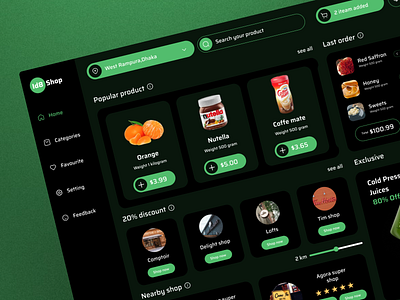 Grocery SaaS CRM Dashboard crm dark dashboard delivery grocery saas trend ui ux