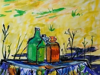 Three Jugs hand drawn illustration ink pens sketch