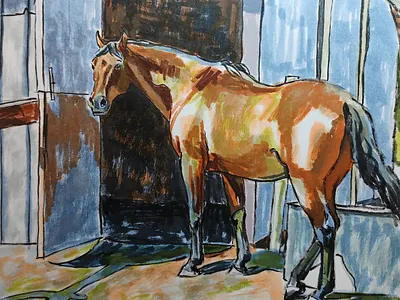 Mac in the Sun hand drawn horses illustration ink pens sketch