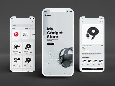 Headphones and Accessories Shop App app design ui ux