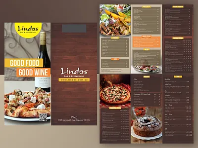 Menu designed for Lindos - Bar & Restaurant branding design illustration vector