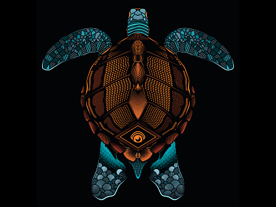 The Travelling Turtle – by Fieldinspired animal art conceptual art design digital art illustration vector vector art