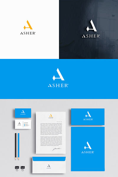 A- Asher branding graphic design letter logo logo logo design minimal