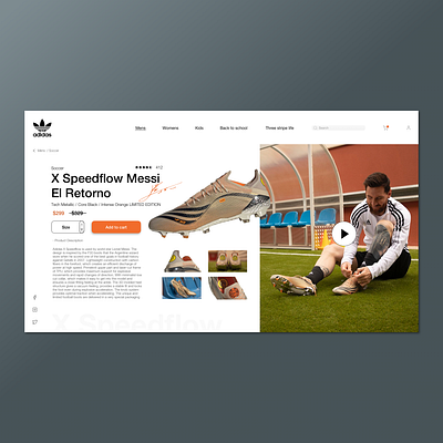 Adidas/Messi clean design ui ui design ux ux design web design