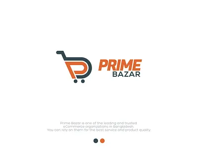 eCommerce logo-PRIME BAZAR cart cart icon cart logo ecommerce logo logo logo branding market logo online shop shopping logo