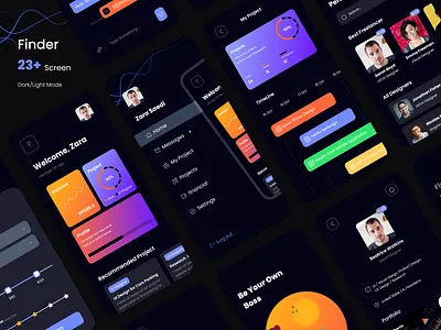 Finder business ui kit finder freelancing job job ui kit