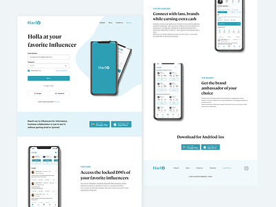 Haelo Landing Page design illustration illustrator landing page design minimal ui web