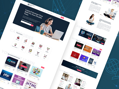 Learning Hub branding clean design clean ui colors course creative design e learning illustration illustrations learning hub learning website logo online course photoshop professional course ui uxui website website concept website design
