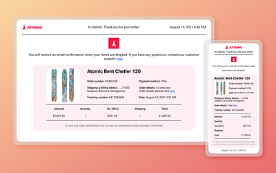 Email Receipt 017 branding dailyui design email email receipt figma graphic design illustration logo mobile ui uidesign ux uxdesign uxui vector web