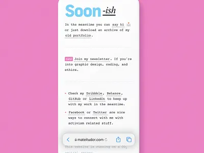 Personal portfolio, soon. -ish. typography ui