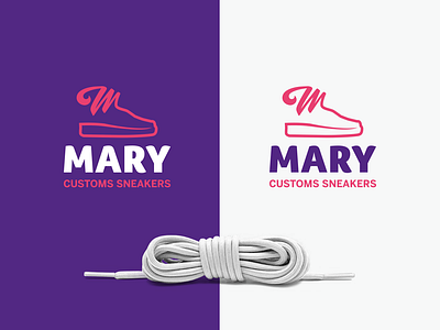 Mary Customs Sneakers brand branding design illustration logo logotype shoes sneakers vector