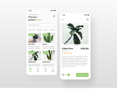 Plant Store App inspiration mobile mobile app design mobile design online store plant plant store ui ui design uiux