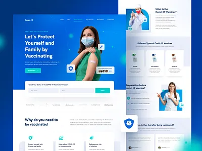 Covid-19 Vaccine Landing Page clinic coronavirus covid covid 19 health healthcare landingpage medical medicine pandemic protection vaccine