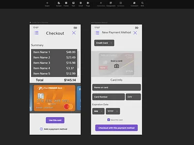 Daily UI 002 - Credit Card Checkout app credit card checkout dailyui dailyuichallenge design framer ui ux
