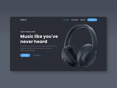 A Headphones Product Landing Page adobe xd concept design interface landing page minimal modern ui web web design
