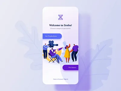 Zenbu Mobile App acting actor actors app design branding hire job mobile app design producer product design social media ui ui design ux ux design uxui design vector work zenbu zenbu app