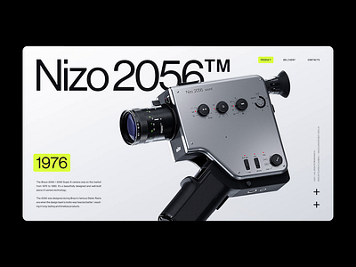 Braun Nizo 2056 Camera 3d animation braun camera cgi landingpage lens minimalism modern nizo typography ui ui design ux ux design vintage webdesign website