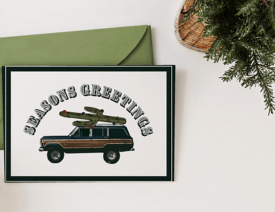 Tis The Season 70s branding cactus car card christmas graphic design holiday illustration photoshop retro