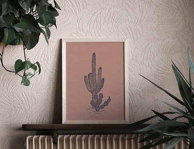 Pink Cacti branding cactus desert design floral graphic design groovy illustration logo mystic nature pink plant print retro texture vibrant