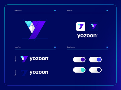 Yozoon | Logo Composition app applications apps branding colorful design icon illustration logo modern ui ux web y yletter ylogo ymonogram