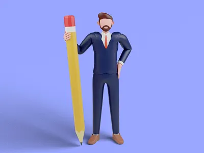Business Characters 3d 3d character 3d illustrations 3d model 3d rendering branding business corporate illustration meeting men office pencil people startegy sucess teamwork ui ui design uiux