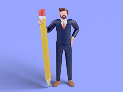 Business Characters 3d 3d character 3d illustrations 3d model 3d rendering branding business corporate illustration meeting men office pencil people startegy sucess teamwork ui ui design uiux